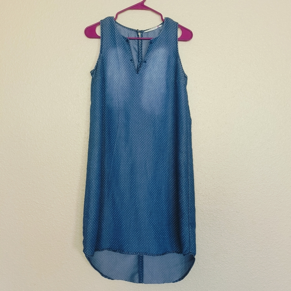 Given‎ kale light jeans color dress with white dots size S knee length